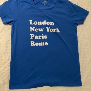 J. Crew Collector T shirt, London, New York, Paris, Rome
